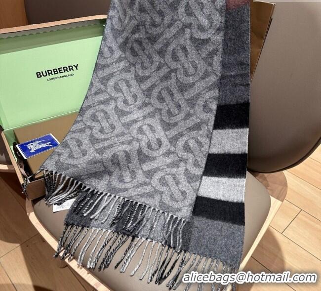 Promotional Burberry TB Cashmere Wool Long Scarf 30x180cm BR091018 Grey 2025