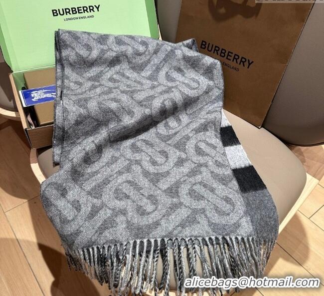 Promotional Burberry TB Cashmere Wool Long Scarf 30x180cm BR091018 Grey 2025