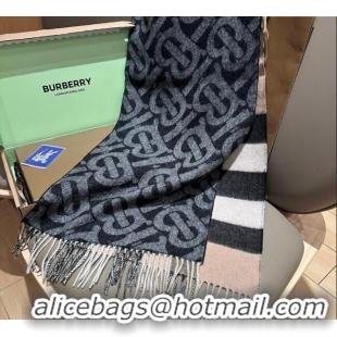 Good Taste Burberry TB Cashmere Wool Long Scarf 30x180cm BR091018 Black 2025