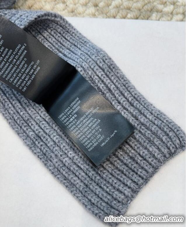Luxury Discount Miu Miu Wool Narrow Long Scarf 10x180cm MM091019 Grey 2025