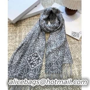 Grade Design Loewe Cashmere Wool Long Scarf LW091020 Grey 2025