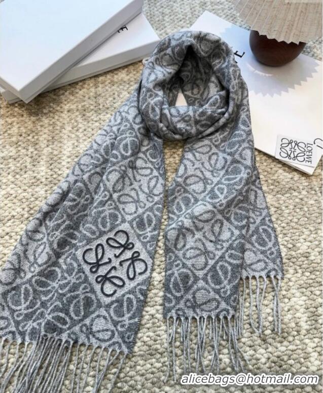 Grade Design Loewe Cashmere Wool Long Scarf LW091020 Grey 2025