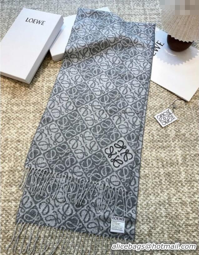 Grade Design Loewe Cashmere Wool Long Scarf LW091020 Grey 2025