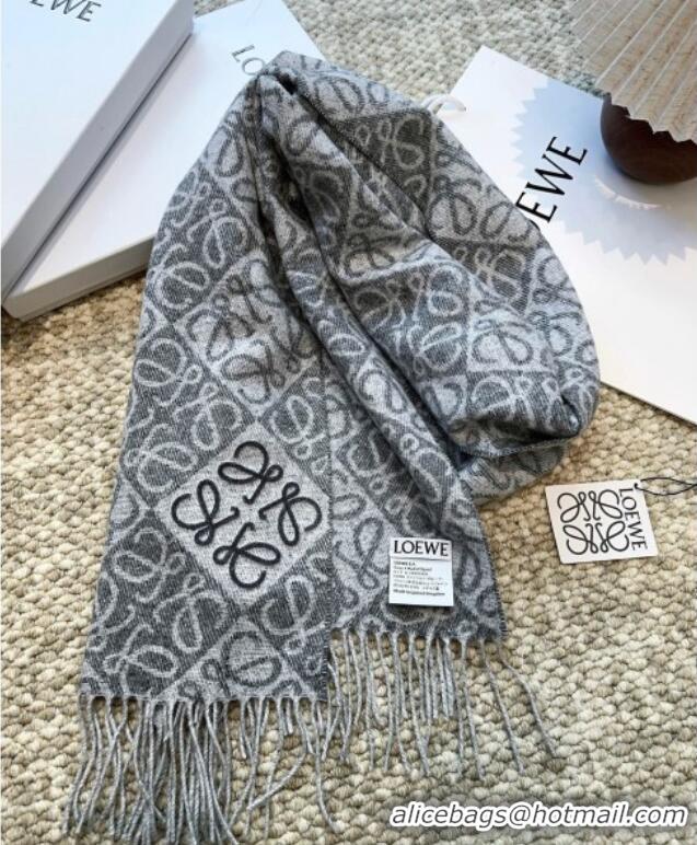 Grade Design Loewe Cashmere Wool Long Scarf LW091020 Grey 2025