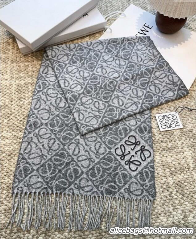 Grade Design Loewe Cashmere Wool Long Scarf LW091020 Grey 2025