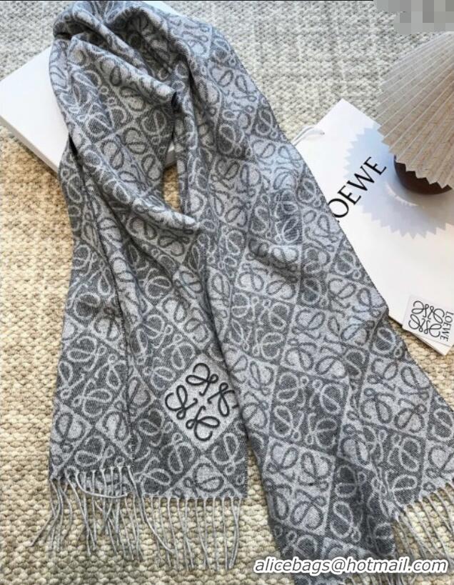 Grade Design Loewe Cashmere Wool Long Scarf LW091020 Grey 2025