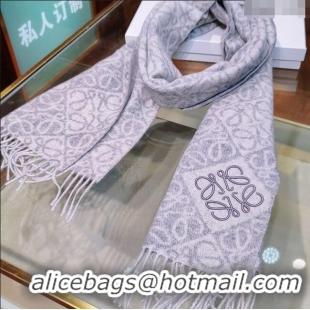 Good Looking Loewe Anagram Cashmere Wool Long Scarf LW091021 Blue 2025
