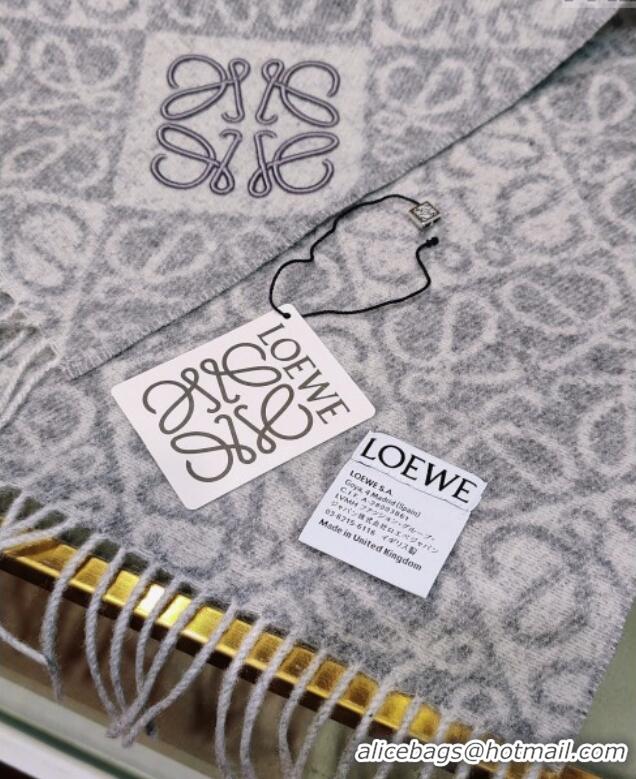 Good Looking Loewe Anagram Cashmere Wool Long Scarf LW091021 Blue 2025