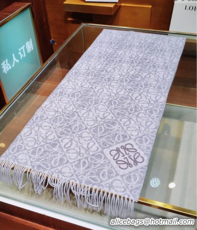 Good Looking Loewe Anagram Cashmere Wool Long Scarf LW091021 Blue 2025
