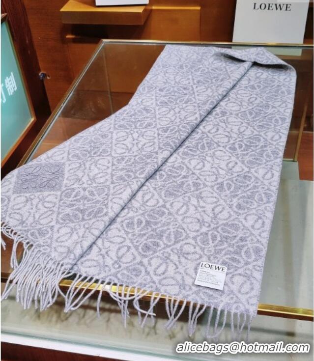 Good Looking Loewe Anagram Cashmere Wool Long Scarf LW091021 Blue 2025