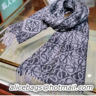 Low Cost Loewe Anagram Cashmere Wool Long Scarf LW091021 Black 2025