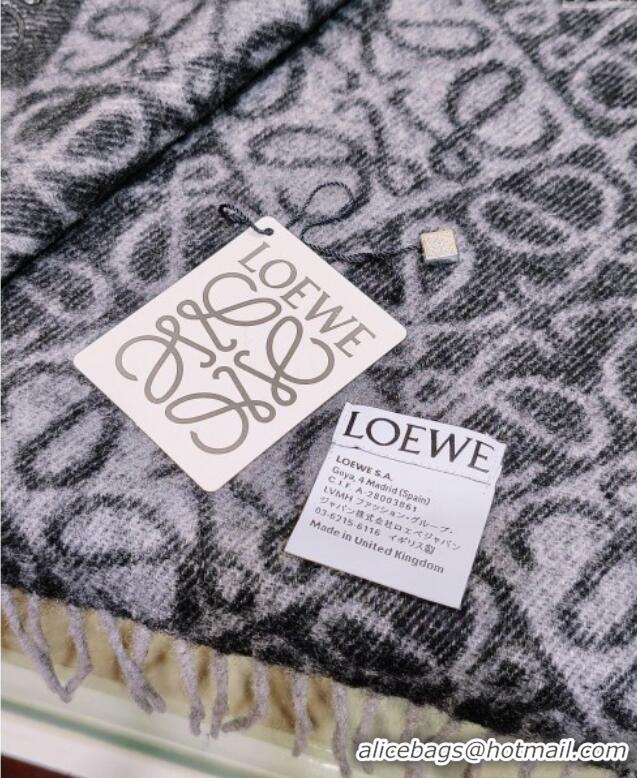 Low Cost Loewe Anagram Cashmere Wool Long Scarf LW091021 Black 2025