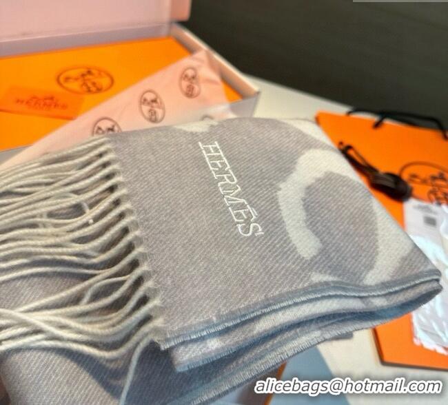 Top Grade Hermes Wool Long Scarf 30x180cm HS091022 Light Grey 2025