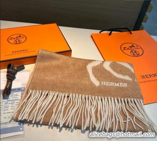 Best Price Hermes Wool Long Scarf 30x180cm HS091022 Beige 2025