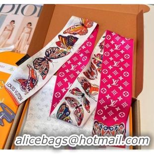 Good Taste Louis Vuitton Butterfly Silk Bandeau Scarf LV091023 Dark Pink 2025