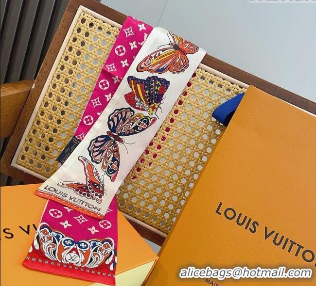 Good Taste Louis Vuitton Butterfly Silk Bandeau Scarf LV091023 Dark Pink 2025