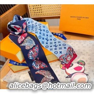 Discount Louis Vuitton Butterfly Silk Bandeau Scarf LV091023 Blue 2025