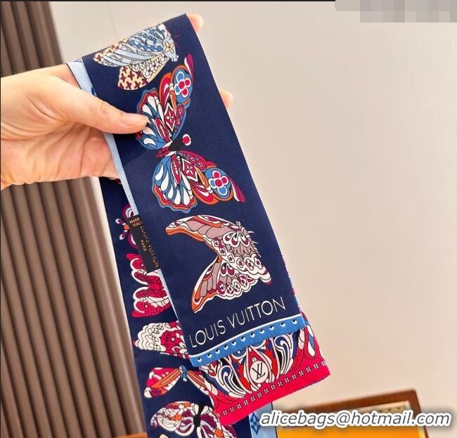 Discount Louis Vuitton Butterfly Silk Bandeau Scarf LV091023 Blue 2025