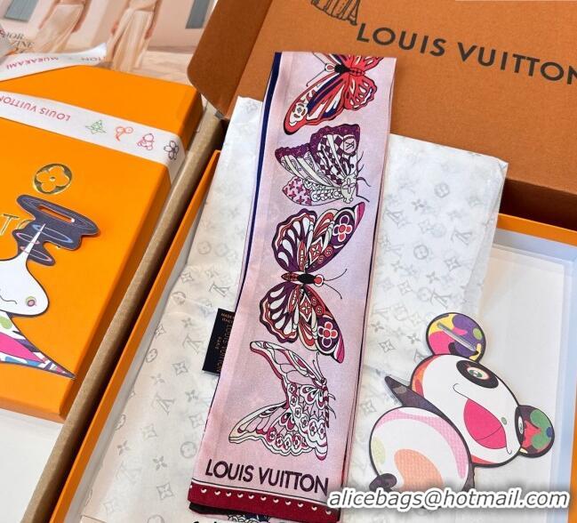 Shop Discount Louis Vuitton Butterfly Silk Bandeau Scarf LV091023 Light Pink 2025