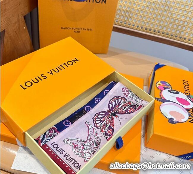 Shop Discount Louis Vuitton Butterfly Silk Bandeau Scarf LV091023 Light Pink 2025