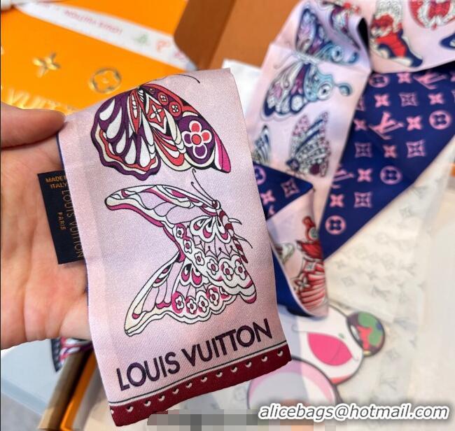 Shop Discount Louis Vuitton Butterfly Silk Bandeau Scarf LV091023 Light Pink 2025