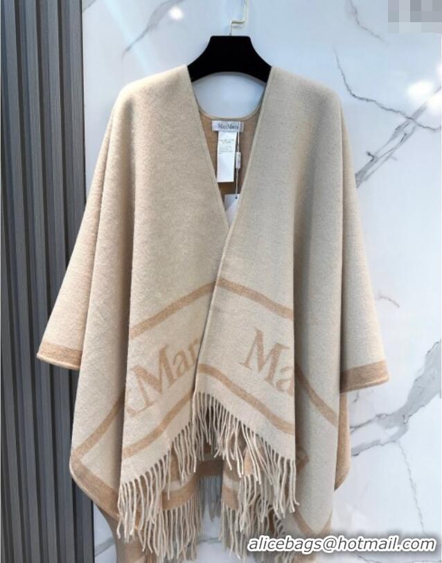 Good Product MaxMara Wool Cape with Fringes BR091028 Beige 2025