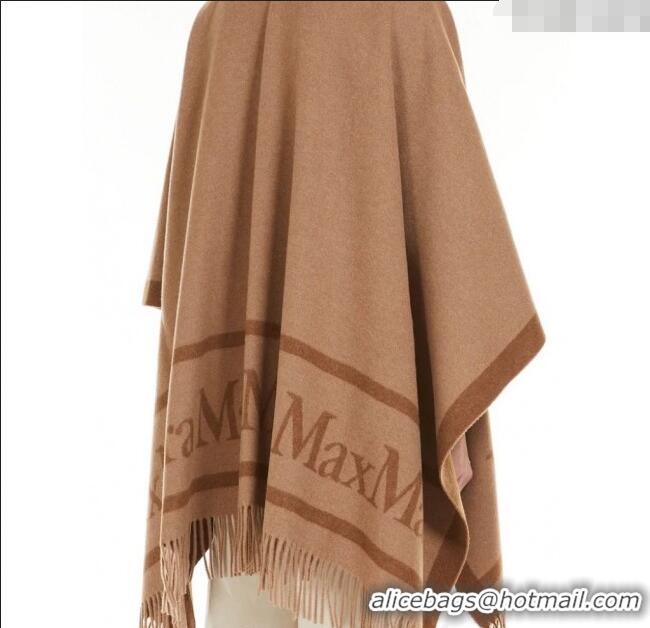Famous Brand MaxMara Wool Cape with Fringes BR091028 Brown 2025