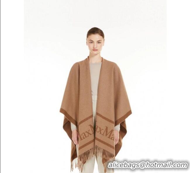 Famous Brand MaxMara Wool Cape with Fringes BR091028 Brown 2025
