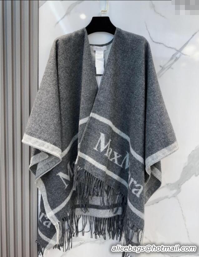 Good Taste MaxMara Wool Cape with Fringes BR091028 Grey 2025