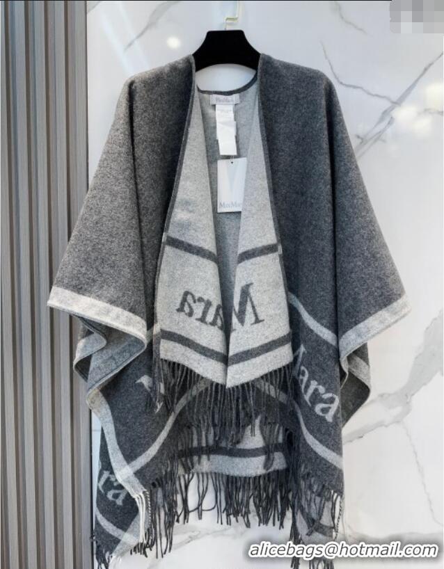 Good Taste MaxMara Wool Cape with Fringes BR091028 Grey 2025