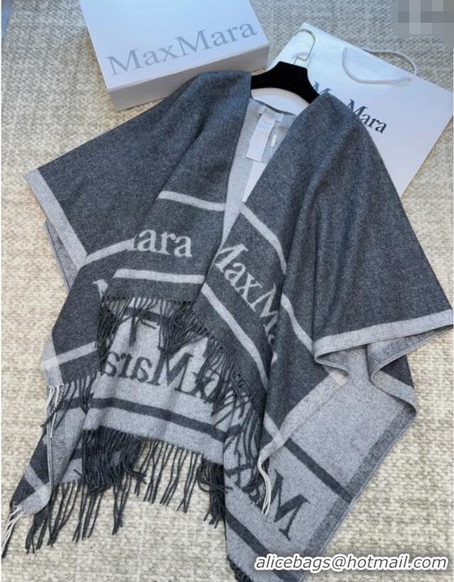 Good Taste MaxMara Wool Cape with Fringes BR091028 Grey 2025