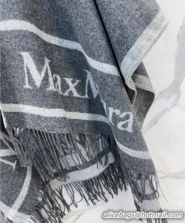 Good Taste MaxMara Wool Cape with Fringes BR091028 Grey 2025