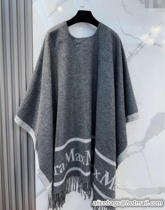 Good Taste MaxMara Wool Cape with Fringes BR091028 Grey 2025