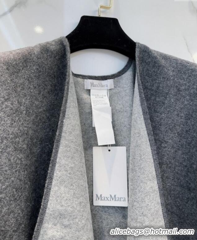 Good Taste MaxMara Wool Cape with Fringes BR091028 Grey 2025