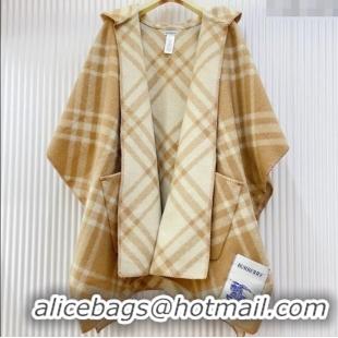 Top Grade Burberry Wool Reversible Cape BR091025 Camel 2025
