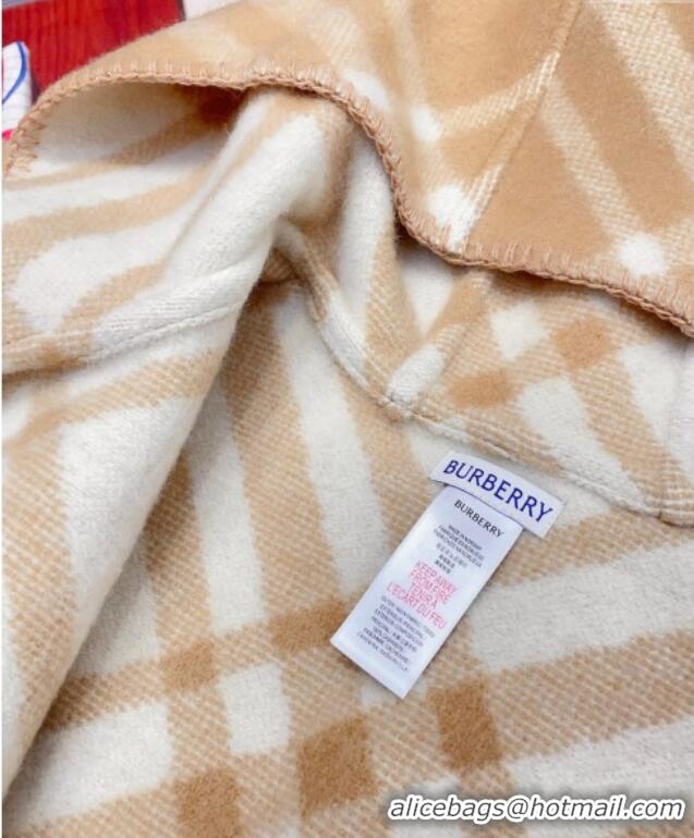 Top Grade Burberry Wool Reversible Cape BR091025 Camel 2025