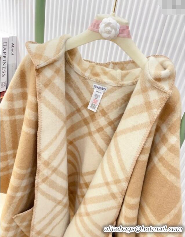 Top Grade Burberry Wool Reversible Cape BR091025 Camel 2025