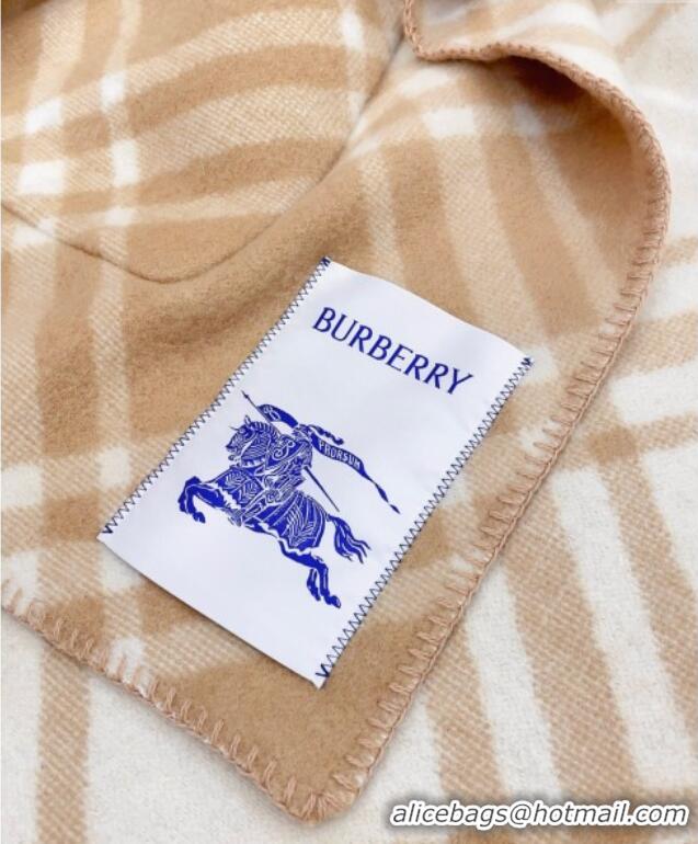 Top Grade Burberry Wool Reversible Cape BR091025 Camel 2025