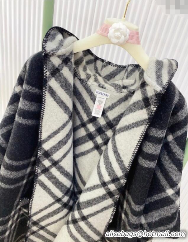 Top Design Burberry Wool Reversible Cape BR091025 Black 2025