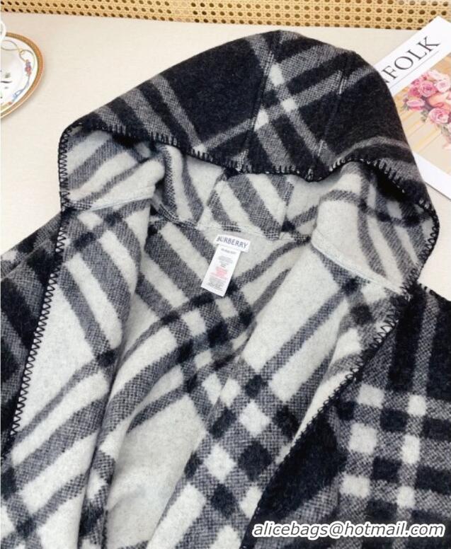 Top Design Burberry Wool Reversible Cape BR091025 Black 2025