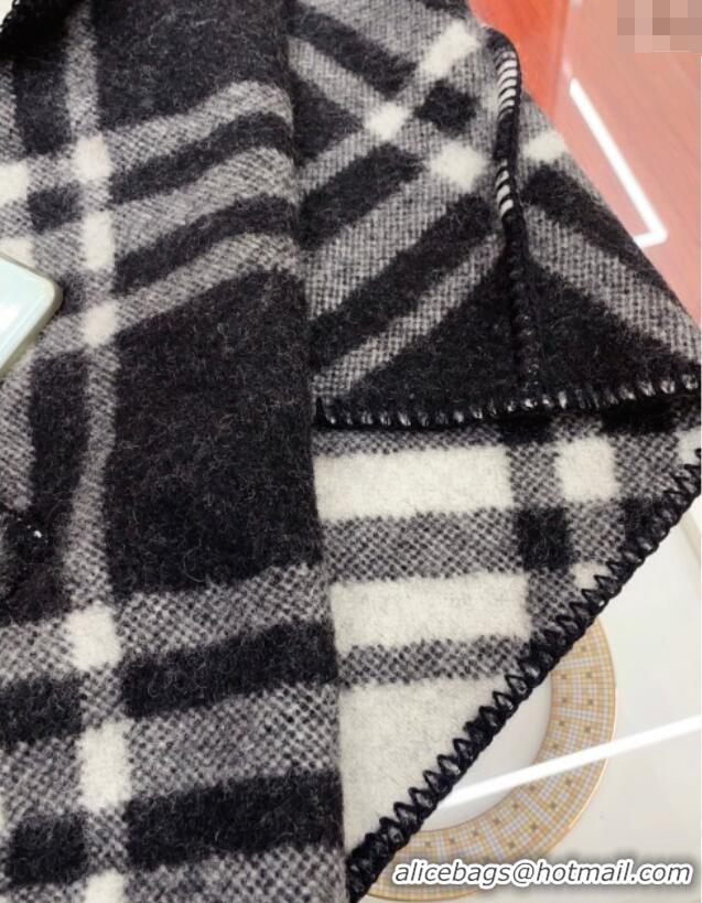 Top Design Burberry Wool Reversible Cape BR091025 Black 2025