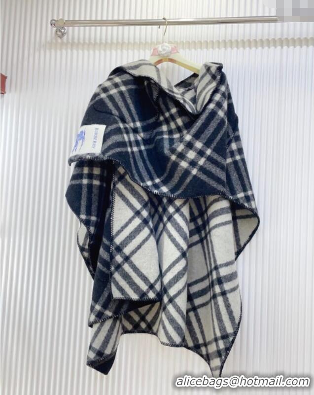 Top Design Burberry Wool Reversible Cape BR091025 Black 2025