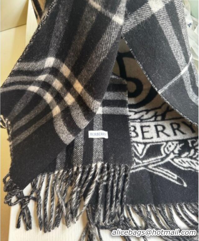 Best Product Burberry Knight Cashmere Long Scarf 50x210cm BR091026 Black 2025