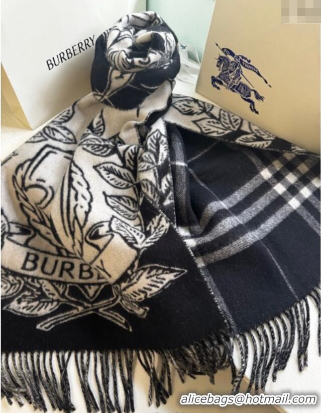 Best Product Burberry Knight Cashmere Long Scarf 50x210cm BR091026 Black 2025