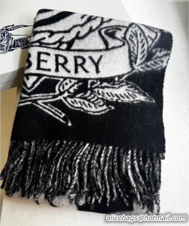 Best Product Burberry Knight Cashmere Long Scarf 50x210cm BR091026 Black 2025