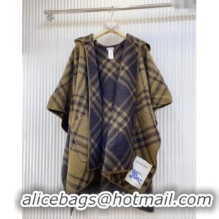 New Fashion Burberry Wool Reversible Cape BR091027 Khaki 2025