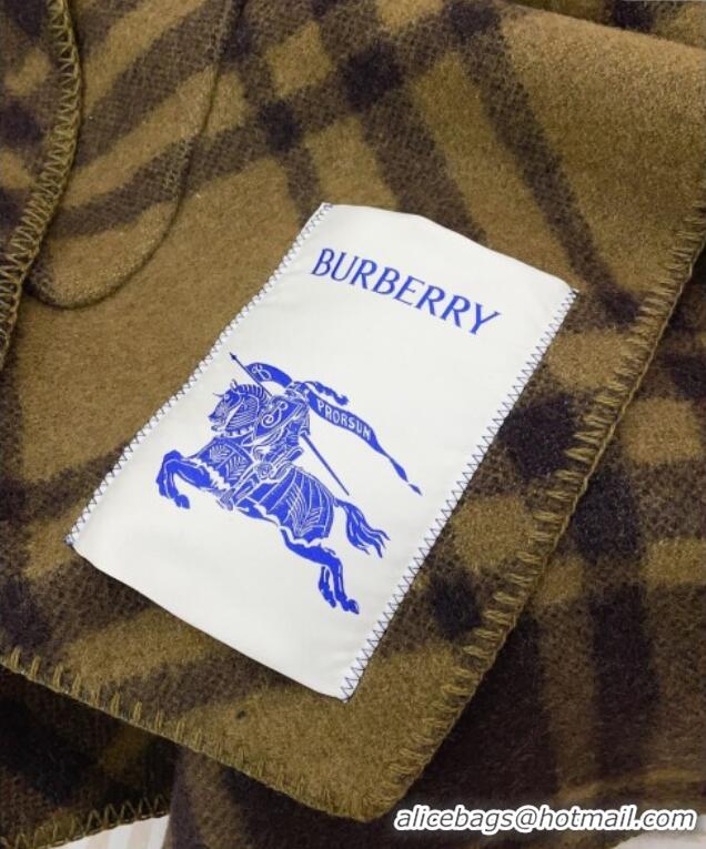 New Fashion Burberry Wool Reversible Cape BR091027 Khaki 2025