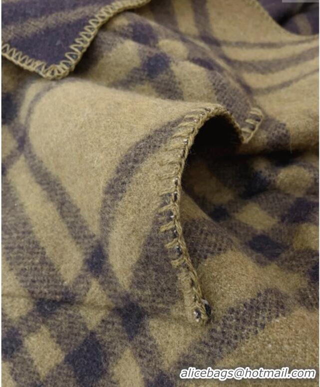 New Fashion Burberry Wool Reversible Cape BR091027 Khaki 2025