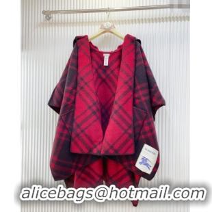 Best Price Burberry Wool Reversible Cape BR091027 Red 2025