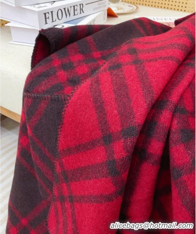Best Price Burberry Wool Reversible Cape BR091027 Red 2025